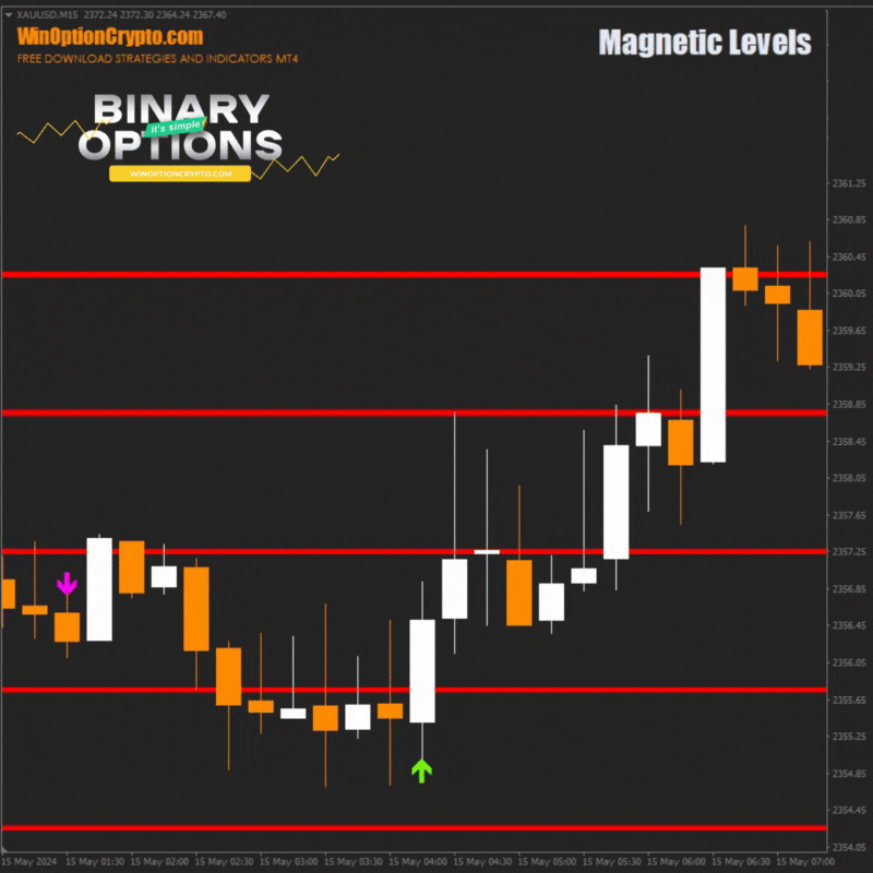 открытие опциона call в индикаторе magnetic levels
