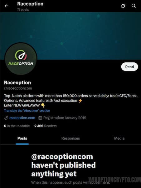 X RaceOption profile