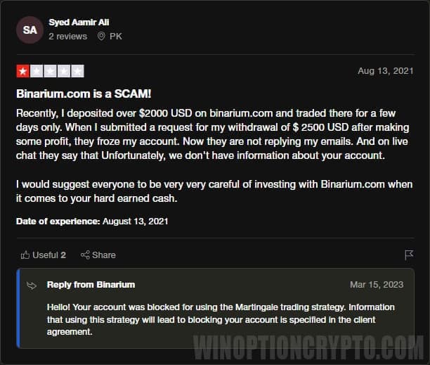 Reseña del bróker Binarium