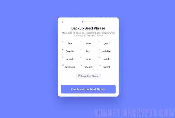 создание сид-фразы в Rabby Wallet