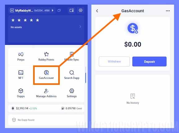 оплата Gas Account