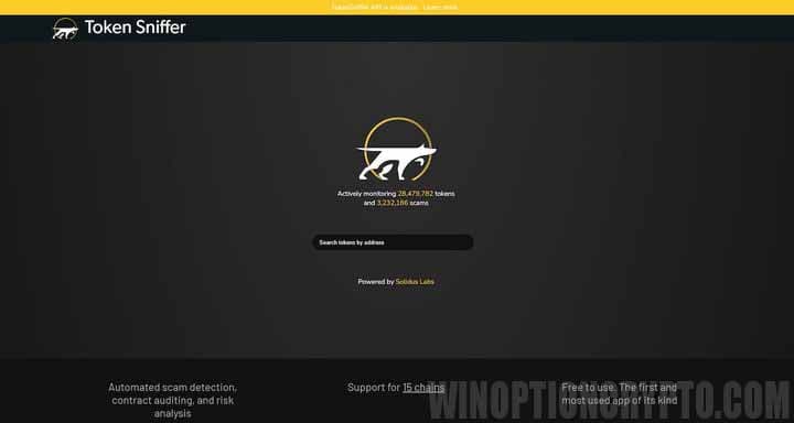 сервис проверки токенов Token Sniffer