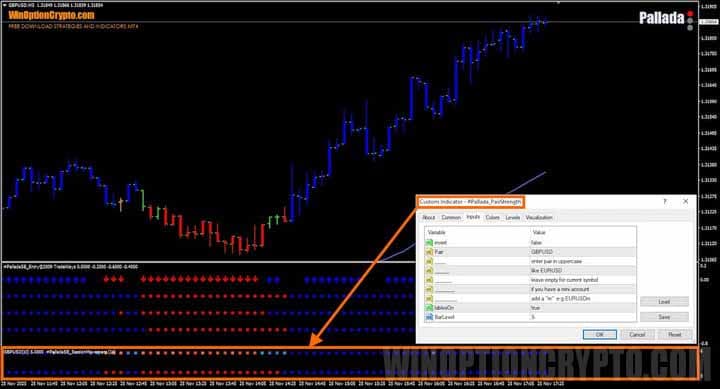 настройки в pallada